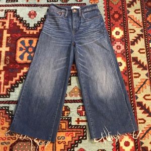 Madewell wide leg crop jeans in Frida wash